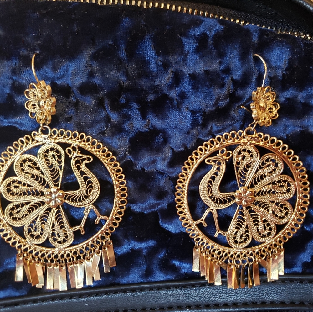 18k Gold Plated Hand Made Mexican Earrings